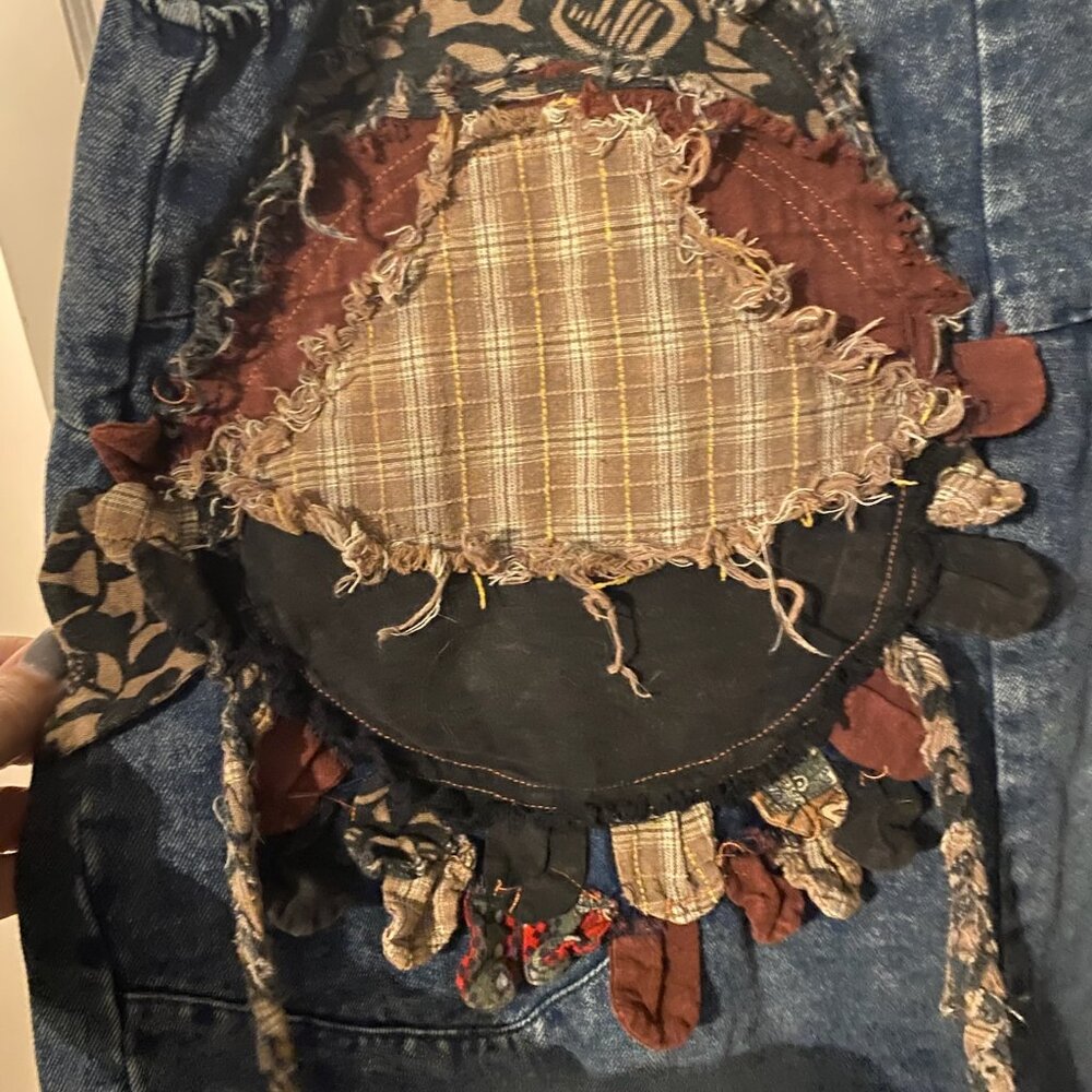 Blue Velvet patchwork overalls, size medium - Picture 2 of 8
